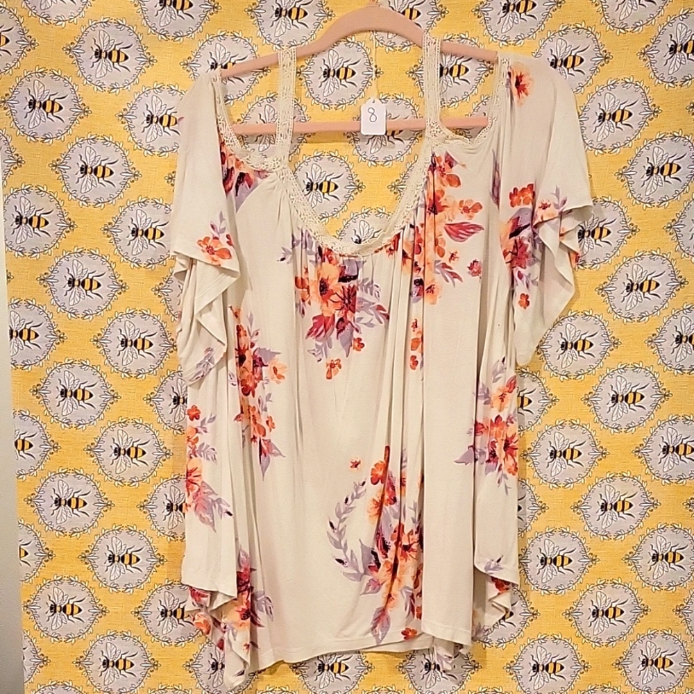 Gently Worn, Mudd, XL, Floral, Cold Shoulder Fashion Top